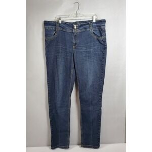 REVOLT Women's Dark Wash Denim Jeans Size 20 Stretch Bootcut Classic Fit